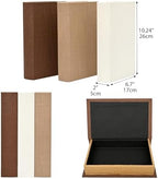Set of 3 Modern Linen Wood Decorative Book Boxes,Earthy Neutral Faux Books - Image 2