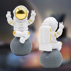 Astronaut Statue Decor, Resin Spaceman Figurine Decorations, Cute Mini Space Figure Ornament, Abstract Aesthetic Decorative Sculpture for Home Office Desk Shelf Tabletop - 2.9 Inch - Image 4
