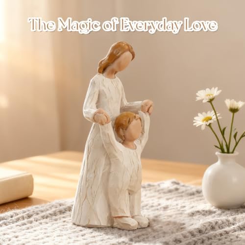 Mother and Child Figurine, Mom and Boy Holding Hands Walking Together - Image 3
