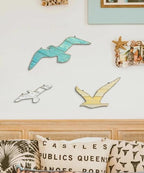 Putuo Decor 3pcs Seagull Wall Decor, Wooden Sea Bird Beach Wall Art, Ocean Home Decor Indoor Coastal Theme Wall Hanging for Bathroom Home Living Room Lake House - Image 7