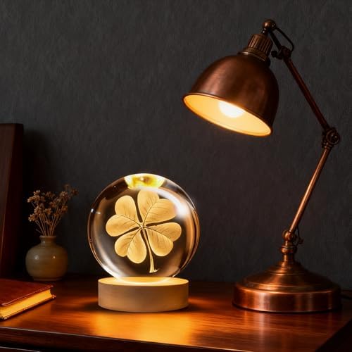 Four-Leaf Clover Crystal Ball, St Patricks Day Decorations Gifts for Women - Image 5