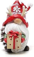 Hodao Christmas Gnomes Decor Resin Figurines with Red Hats and Snowflake Design, Cute Collectible Holiday Statue for Table Decor, Happy Xmas Gift to Celebrate Festive Home Centerpiece Decoration - Image 5
