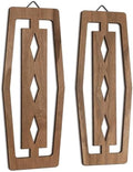 CroBlissful 2 Pcs Modern Mid Century Wall Art Wood, Dark Brown by CroBlissful