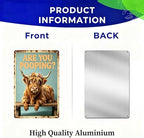 Funny Highland Cow Floral Crown Art with ARE YOU POOPING? Quote,Solid Durable Aluminum Sign,Vintage Farmhouse Decor for Bathroom Restroom Wall, Multipurpose Novelty Home Gift Plaque 8 x 12 Inch - Image 6