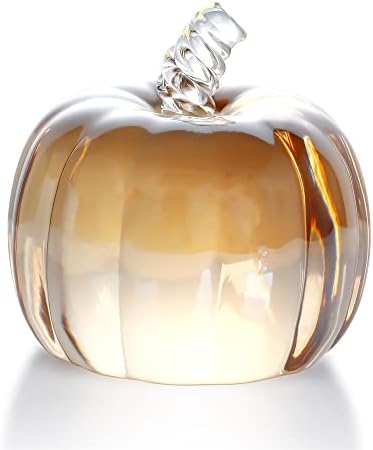 2.8’’ Crystal Pumpkin Figurine Small Glass Pumpkins For Decorating Harvest by HDCRYSTALGIFTS