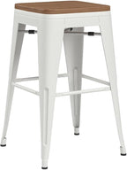 HAOBO Home Modern Industrial Metal Barstool Counter Height Stools Dining Chair - Image 5