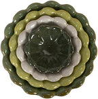 Creative Co-Op 4-Piece Stoneware Reactive Glaze Flower Shaped Bowl Set, Multicolor - Image 6
