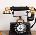 HoneyCare Retro Decorative Telephone Model, Vintage Antique Style Resin Rotary Phone Ornament for Home Office Decor, Steampunk & Victorian Style Statues, Photography Props, Housewarming Gift - Image 4