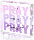 Purple Acrylic Sign 4x4, Desk Accessories for Women, Christian Room Decor by MUZRUYOU