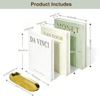 Teyomi Set of 3 Artistic Decorative Books for Home Decor with Gold Tray - Image 2