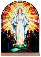 KOMI Catholic Icon Virgin Mary Stand Ornament Statue Acrylic Home Altar Decor Christian Gifts by KOMI