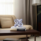 Silver Knot Sculpture, Three Knot Sculpture Silver Home Decor Accent, Suitable for Rustic Style Coffee Tables, Living Room Dining Tables, entryway Shelves, and Small Decorations. - Image 5