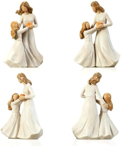 Mother Daughter Figurine, Mom and Child Resin Statue, Sentimental Family Love Sculpture, Tabletop Home Decor, Mother's Day Decor - Image 6