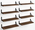 Fixwal Floating Wall Shelves, Set of 8, Width 4.75 Inches, Dark Carbonized by Fixwal