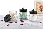 SheeChung 4 Pack Glass Mason Jar Qtip Holder, Black Stainless Steel Lids - Image 6