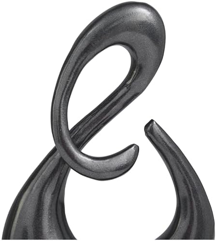 Deco 79 Aluminum Metal Abstract Decorative Sculpture Swirl Home Decor Statue, Accent Figurine 7" x 3" x 12", Dark Gray - Image 2