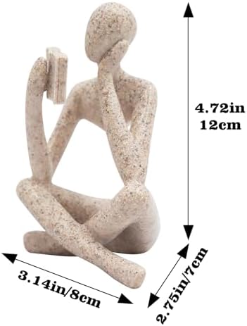 Jinkoozz Gold Reading Women Statue, Thinker Sculptures, Abstract Art Ornament, Modern Aesthetic Figurine Decoration, Suitable for Home Living Room Bedroom Office Shelf Table Desk Bookshelf Decor - Image 6