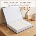 MAOBUYOU Decorative Storage Books Set of 2, Linen Cover, Gold Letters, Beige and Dark gray - Image 4