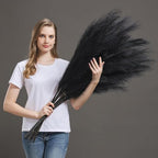 7 Pcs 45" Faux Pampas Grass – Fluffy Artificial Pompous Grass for Tall Floor Vase, Non-Shedding Home Decor, Boho Wedding Flowers, Baby Shower Centerpieces, Bedroom & Living Room Decor (Black) by AuroraPrime