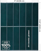 Smart Tiles Peel and Stick backsplash, Stacked Deep Teal, 11.43"x9" - Image 3