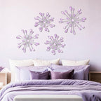 Hicarer 4 Pcs Starburst Wall Decor, Bling Metal Wall Art, Purple - Image 6