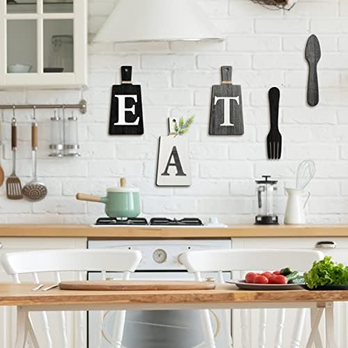 Jetec Cutting Board Eat Sign Set Wall Decor, Black, White, Gray - Image 6