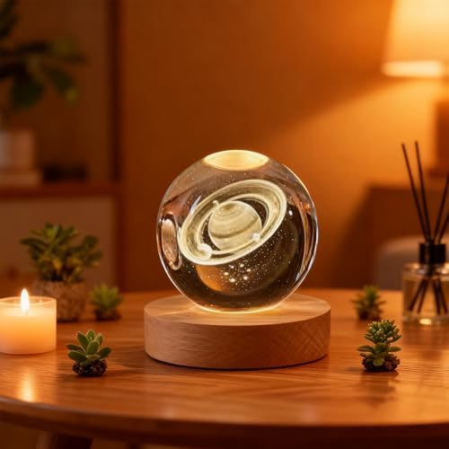 3D Saturn Crystal Ball 2.4 in Universe Gifts for Space Enthusiasts - Image 6