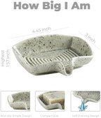 Zoeeker Self Draining Soap Dish, Ceramic Drain Soap Holder Waterfall Design - Image 2