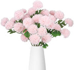 8PCS Pink 24 Heads 3" Large Chrysanthemum Artificial Flower Balls Stems by Unknown