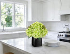 Briful Artificial Green Hydrangea Arrangement, Matte Black Vase Centerpiece - Image 6