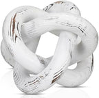 Yalikop 3 Link Wood Knot Decor Rustic Table Shelf Accents, Retro White by Yalikop