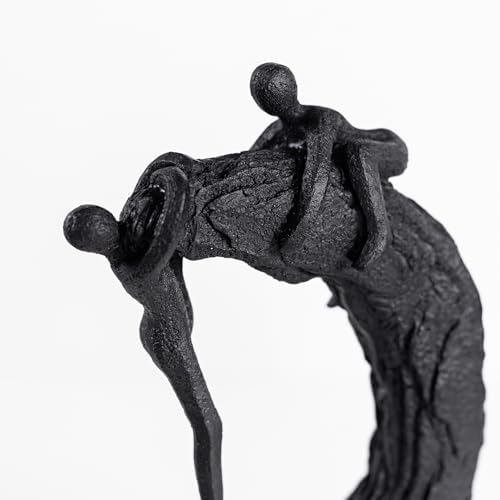 Hebdids Modern Art Sculpture - Living Room and Office Dynamic Climbing Wall Character Decoration, Black Statue,9 x 5.51 x 1.97inches Elegant Black Home Decoration Gift - Image 2