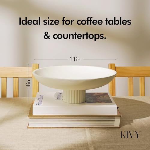KIVY Concrete Fruit Bowl for Kitchen Counter - Large Decorative Bowl - Image 3