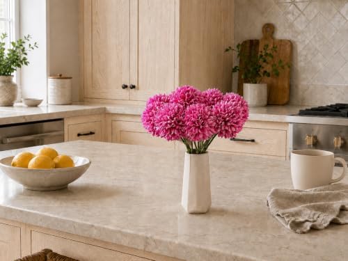 Mandy's 12pcs Artificial Hot Pink Ball Chrysanthemum Flowers - Image 5