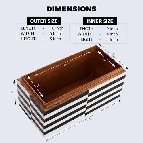 Handicrafts Home Decorative Organizer Box 10x5 – Large Keepsake Box with Lid, Modern Decorative Storage Box, Bohemian Coffee Table Décor, Jewelry & Memory Box, Decorative Accent Box for Home Décor - Image 2