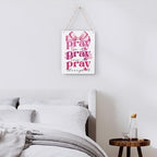 Pink Room Decor Christian Wall Decoration Bedroom Decor for Teen Girls Pink Dorm Room Decoration Bible Verses Wall Decor for Women Gift, Wooden Sign Wall Art Easter Decoration for Farmhouse Home Porch Bedroom Office - Image 3