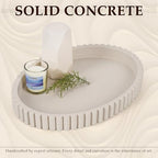 Oval Tray for Coffee Table Decor, 13" Concrete Coffee Table Tray,Cream Gray - Image 6