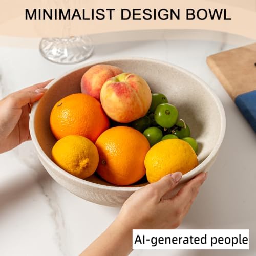 Large Decorative Fruit Bowl,10.43" Modern Snack Candy Bowl Beige - Image 5