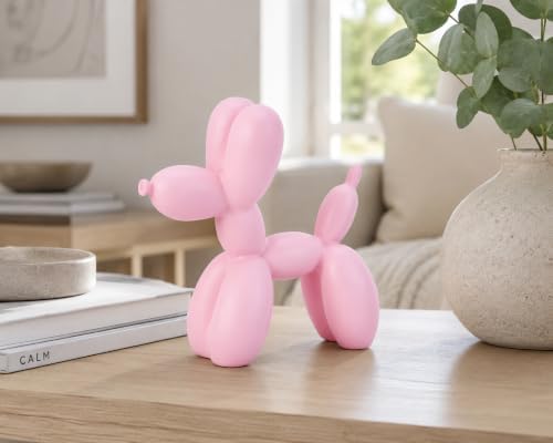 4 Inch Matte Pink Balloon Dog Sculpture - Image 3
