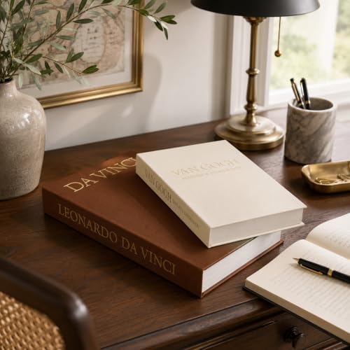 Aesthetic Decorative Books - Set of 2 Linen Boxes with Gold Lettering, Enhance Your Coffee Table, Bookshelf or Mantle Decor - Fake/Faux Books for Home Decoration, Photo & Keepsake Storage - Image 5