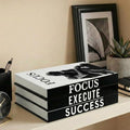 Motivational Decorative Books Set of 3 - Faux Books for Home Office Decor by UpstartDecor