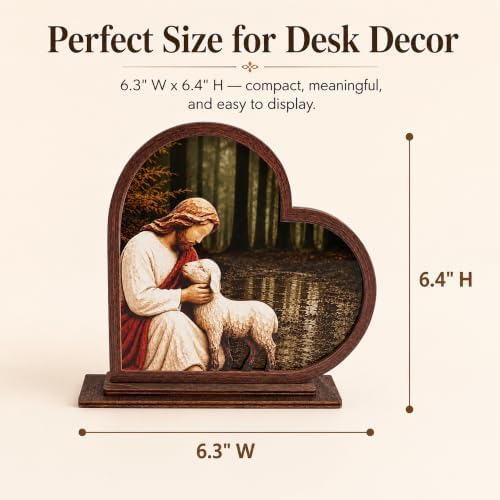 Christian Gifts for Women and Men, Jesus and Lamb Pastor Appreciation Gift - Image 2