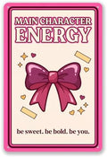 Pink Bow Aluminum Sign, Main Character Energy Decor, 8x12 Inch by EudaBlos