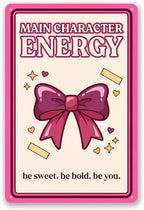 Pink Bow Aluminum Sign, Main Character Energy Decor, 8x12 Inch by EudaBlos