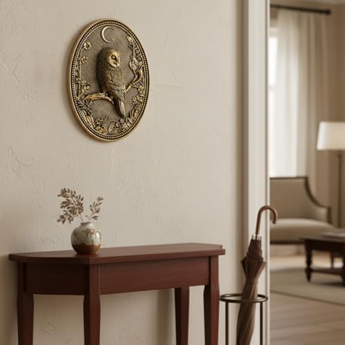 Vintage Owl Wall Sculpture,Antique Wall Decor,William Morris Wall Art - Image 3