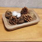 Wooden Dough Bowl Decor, Vintage Wooden Bowl Hand Carved Home Decor for Dining Table Center, Living Room, Kitchen Decor. (10inch brown) - Image 5
