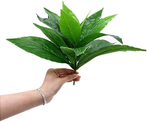CATTREE Artificial Agave Plants Outdoor Fake Shrubs Faux Grass Plastic Leaves Greenery Bushes Plant for Home Decor Garden Wedding Party Decorations Indoor Yard UV Resistant Planter Filler Green 4 Pack - Image 3