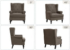 Accent Chair for Living Room, Mid Century Modern Upholstered Armchair, Wingback - Image 9