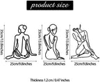 Photect 3 Pcs Metal Wall Art Minimalist Woman Line Decor, Classic, Black - Image 3