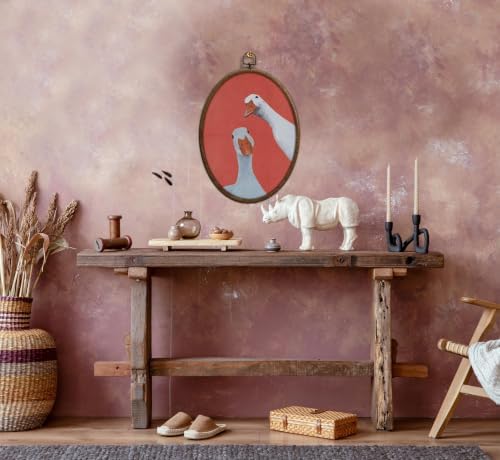 Whimsical Goose Art for Bathroom, Cottage Core Oval Wall Decor, Waterproof - Image 3